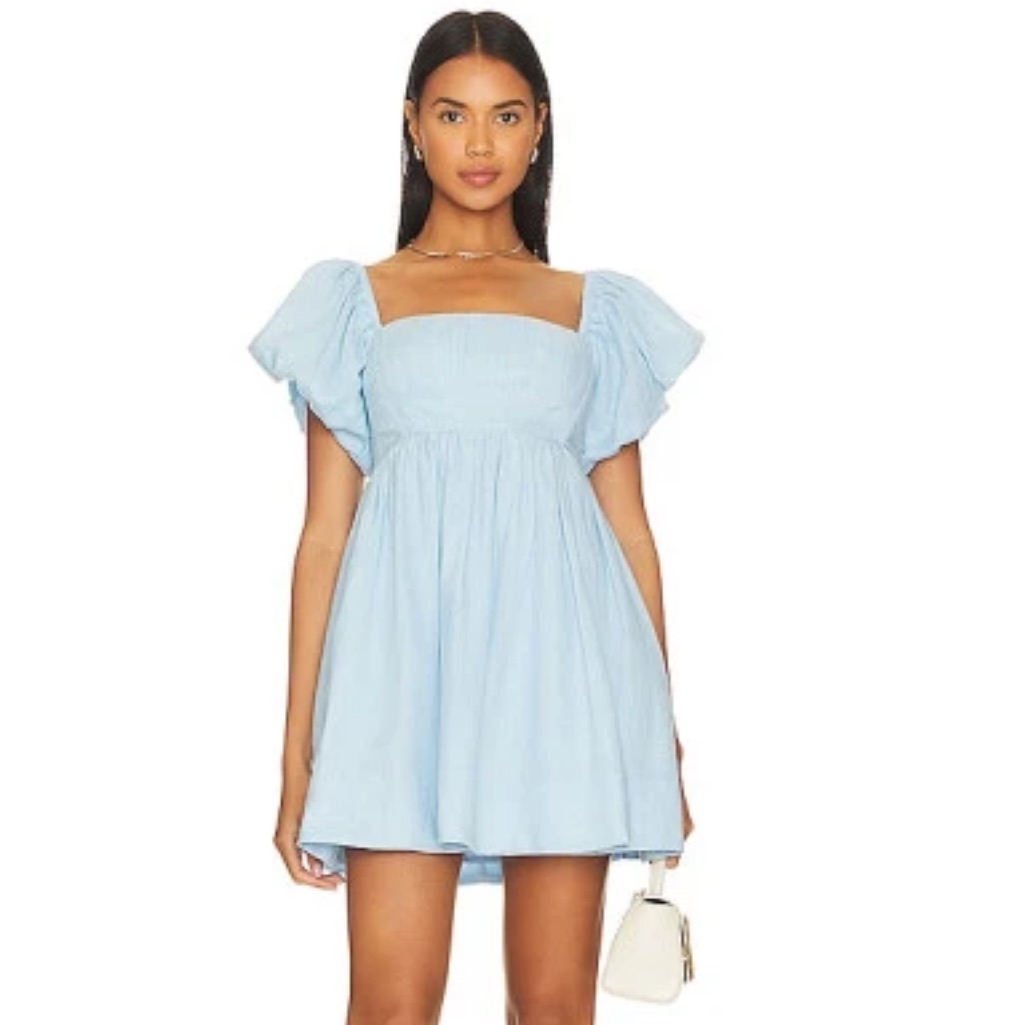 Sovere Relish Mini Dress In Soft Blue Sz Small